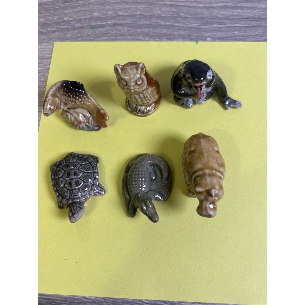 Lot of 6 Wade Whimsies Red Rose Tea Miniature Animal Figurines England